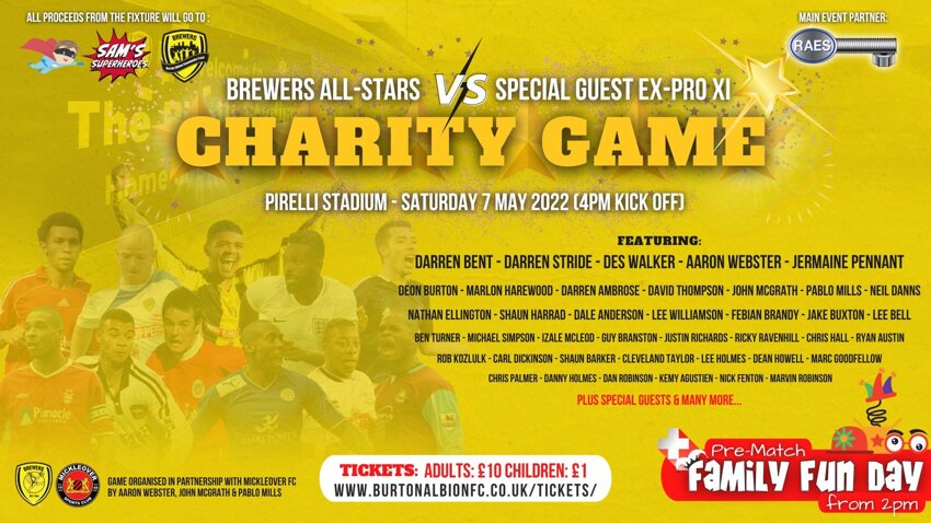 Image of  Burton Albion FC Charity Football Match & FREE Pre-Match FAMILY FUN DAY in partnership with Mickleover FC
